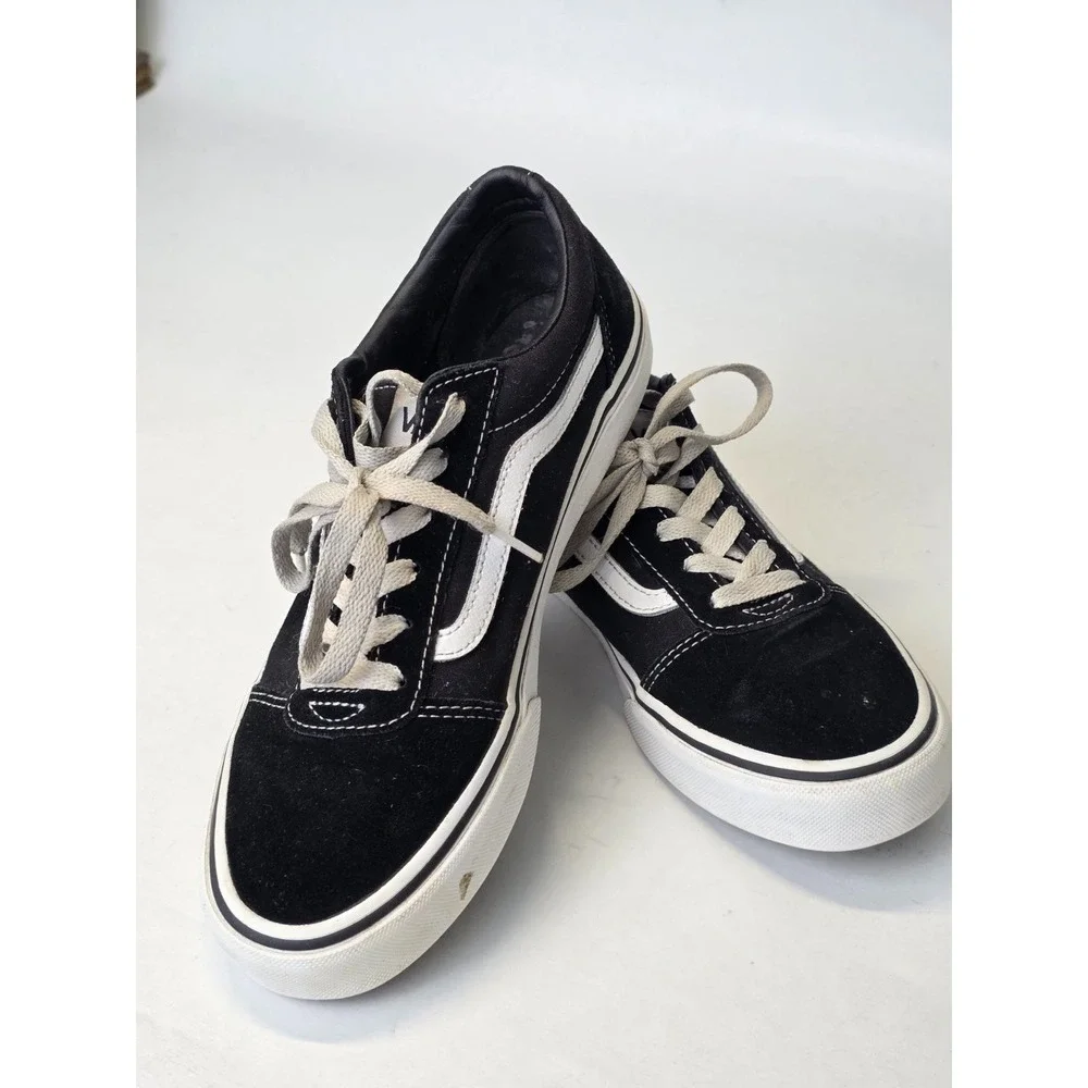 Vans Old School Youth‎ Sneakers Size 6 Black White Suede Canvas Low Top Shoes